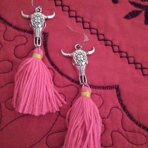 Tassel Earrings Pink